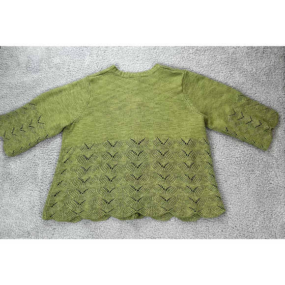 Dress Barn Woman’s Green Half Button Down Cardigan Size 14/16 Cozy Knit - Picture 2 of 10